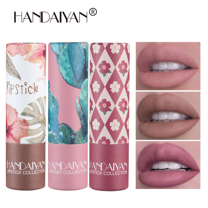 Handaiyan 8 Colors Matte Waterproof Velvet Nude Lipstick Sexy Red Brown Lip Matt Pigments Makeup Long Lasting Profissional