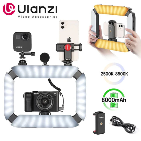 Ulanzi U200 U-200 Smartphone Video Rig LED Video Light 2 in 1 Ring Light Cold Shoe for Microphone Tiktok Youtube Live Rig Light - Total Trends Fusion