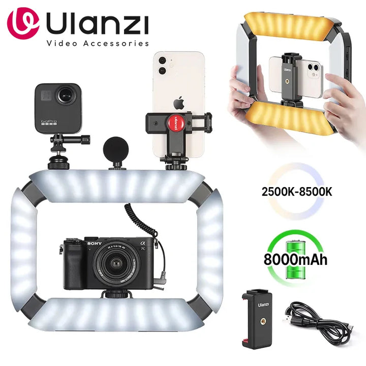 Ulanzi U200 U-200 Smartphone Video Rig LED Video Light 2 in 1 Ring Light Cold Shoe for Microphone Tiktok Youtube Live Rig Light - Total Trends Fusion