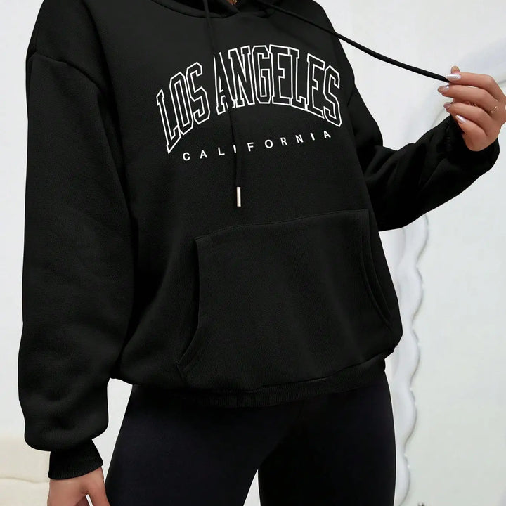 Los Angeles Art Letter Design Women Streetwear American Style Fashion Sweatshirt Autumn Hip Hop Female Hoodies Casual Fleece Top - Total Trends Fusion