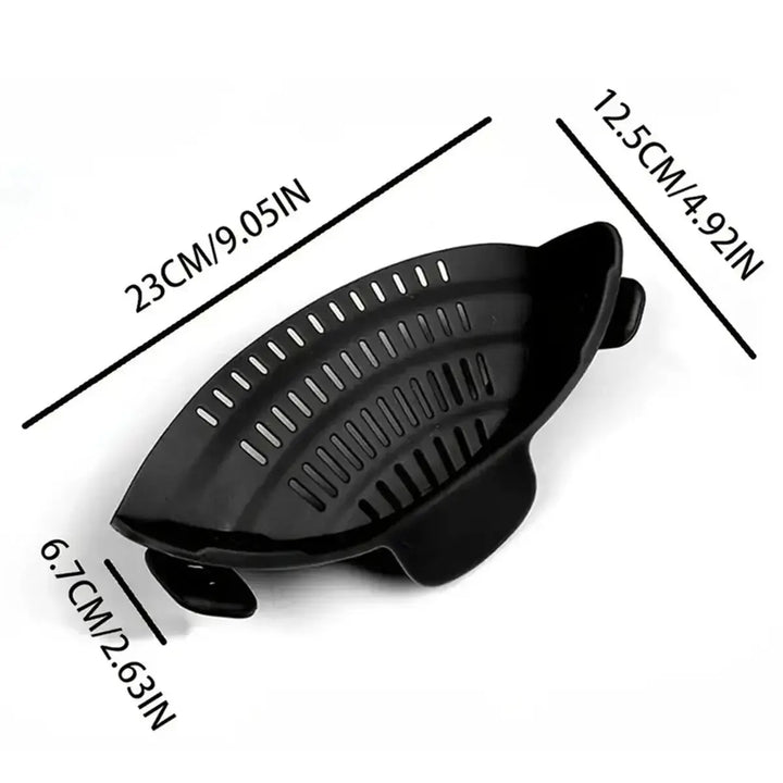 1pc Adjustable Silicone Clip-On Strainer for Pots, Pans, and Bowls - Handheld Drainer for Noodles, Pasta - Total Trends Fusion