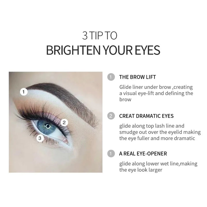 White Eyeliner Makeup Lasting Smooth Matte Eye liner Pencil Make up Easy To Wear Eyes Brightener Waterproof Fashion Eyes Pencils - Total Trends Fusion
