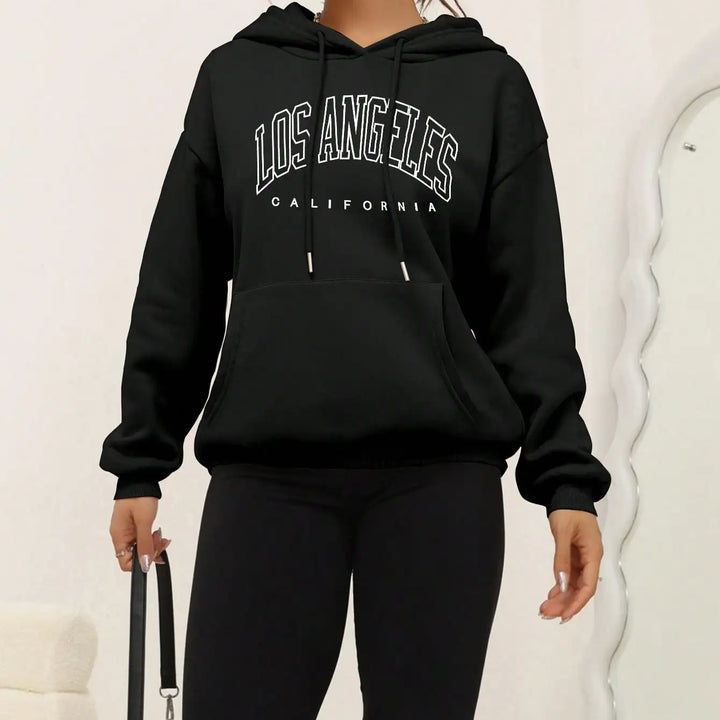 Los Angeles Art Letter Design Women Streetwear American Style Fashion Sweatshirt Autumn Hip Hop Female Hoodies Casual Fleece Top - Total Trends Fusion