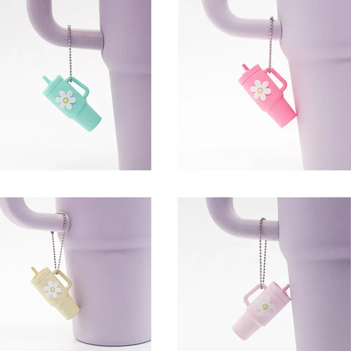 4pcs Silicone Tumbler Keychain for Stanley Cup Tumbler Accessories Perfect fit for Most Brand Newest Model - Total Trends Fusion