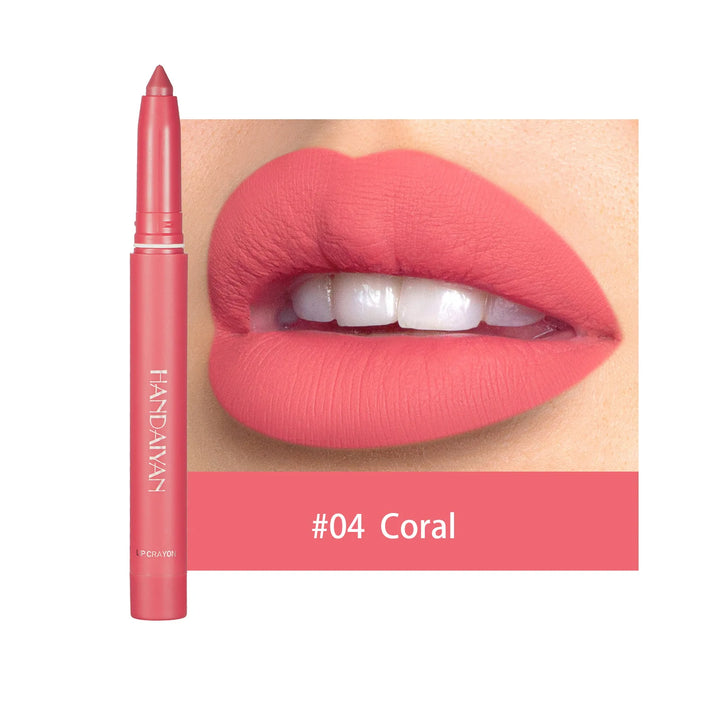 Handaiyan 12 Colors Lip Liner Matte Waterproof Velvet Nude Lipstick Pencil Sexy Red Brown Pigments Makeup Long Lasting - Total Trends Fusion