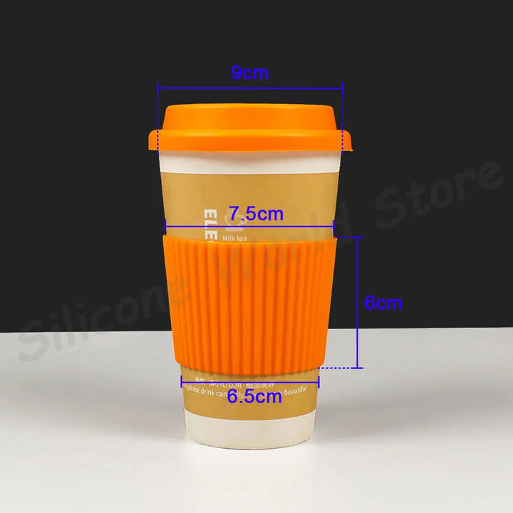 Silicone World 2PCS/Set Silicone Coffee Cup Cover Heat Insulation Anti Slip Cup Sleeve Mug Glass Cup Cover Anti-Dust Cup Lids - Total Trends Fusion