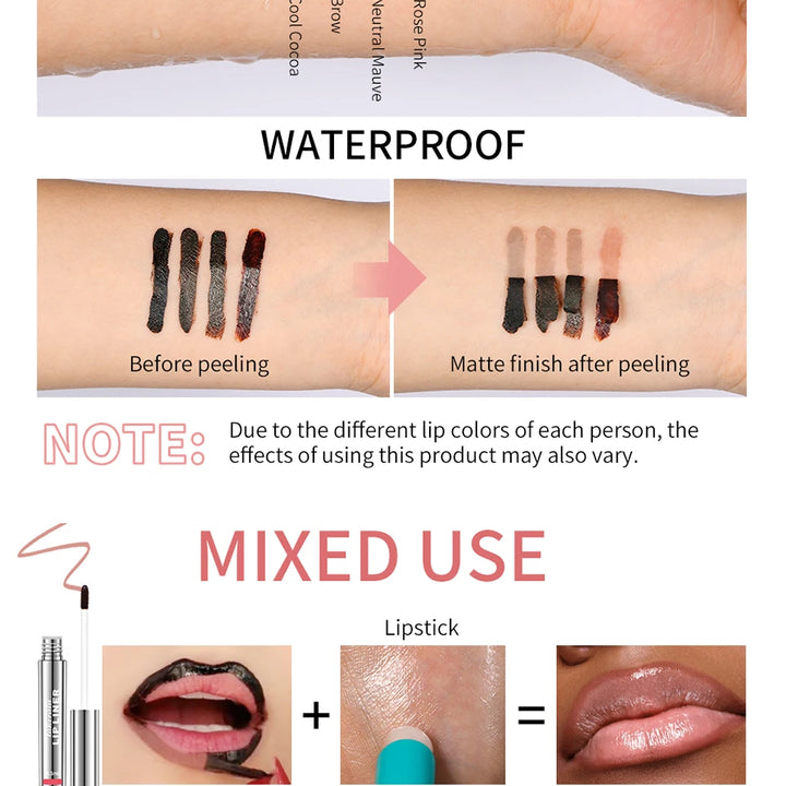 4 Colors Peel Off Lip Liner Waterproof Long Lasting Lipliner Pencil Moisturising Lips Gloss Tattoo Lipgloss Lipsticks Cosmetics