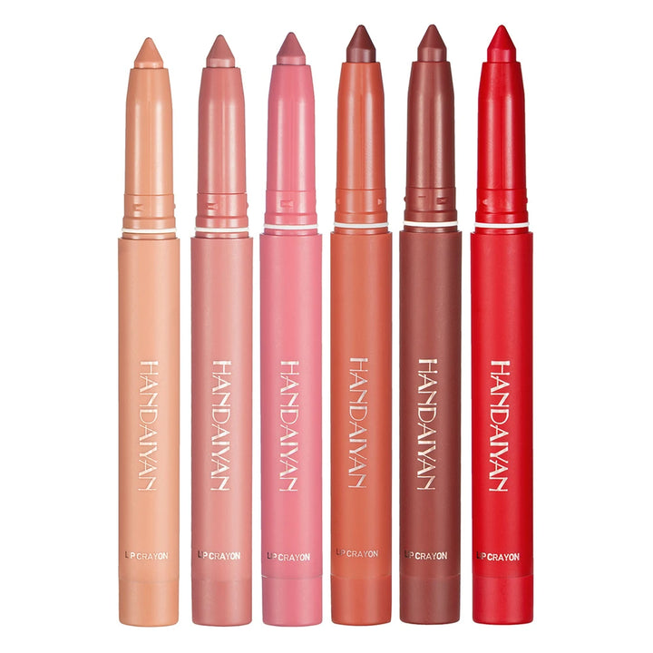 Handaiyan 12 Colors Lip Liner Matte Waterproof Velvet Nude Lipstick Pencil Sexy Red Brown Pigments Makeup Long Lasting - Total Trends Fusion