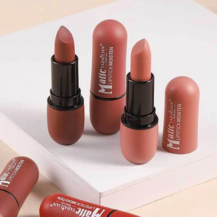 "6-Color Matte Lipstick Set | Waterproof, Long-Lasting & Non-Stick"