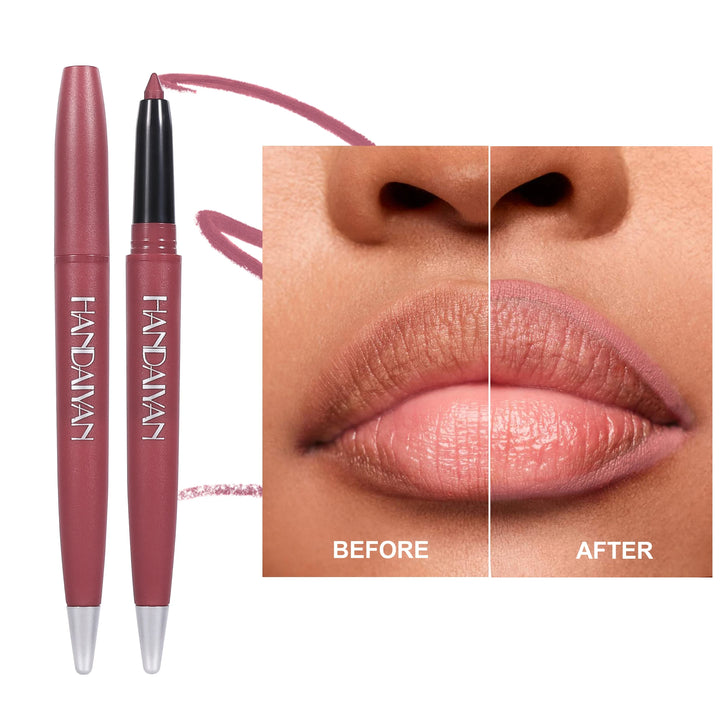 Handaiyan 6 Colors Matte Waterproof Velvet Nude Lipstick Pencil Lip Liner Sexy Red Pink Pigments Makeup Long Lasting - Total Trends Fusion