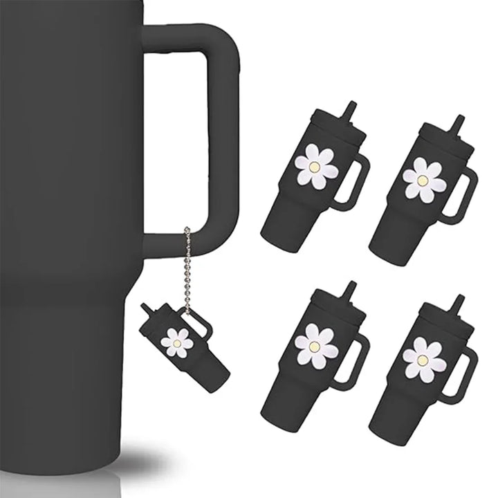 4pcs Silicone Tumbler Keychain for Stanley Cup Tumbler Accessories Perfect fit for Most Brand Newest Model - Total Trends Fusion
