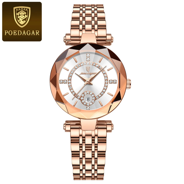 POEDAGAR Luxury Watch For Woman High Quality Diamond Ladies Quartz Watch Waterproof Date Stainless Steel Women Watches reloj+box - Total Trends Fusion