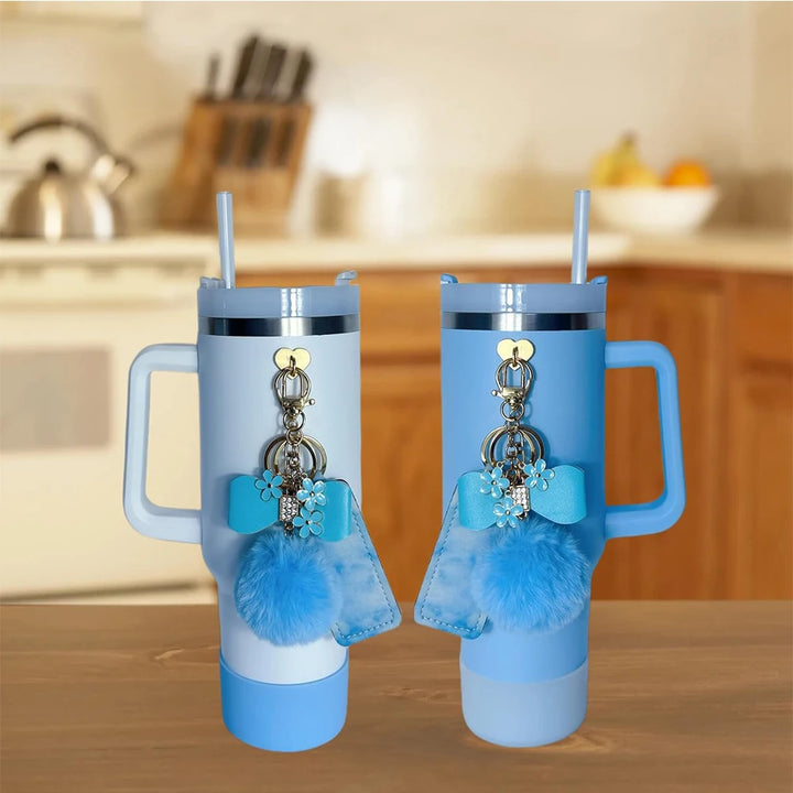 7pcs Accessories for Stanley Cup,2 Silicone Boots 2 Hooks,2 charms and Lipstick Holder Bag for Stanley Tumbler 40oz with Handle - Total Trends Fusion