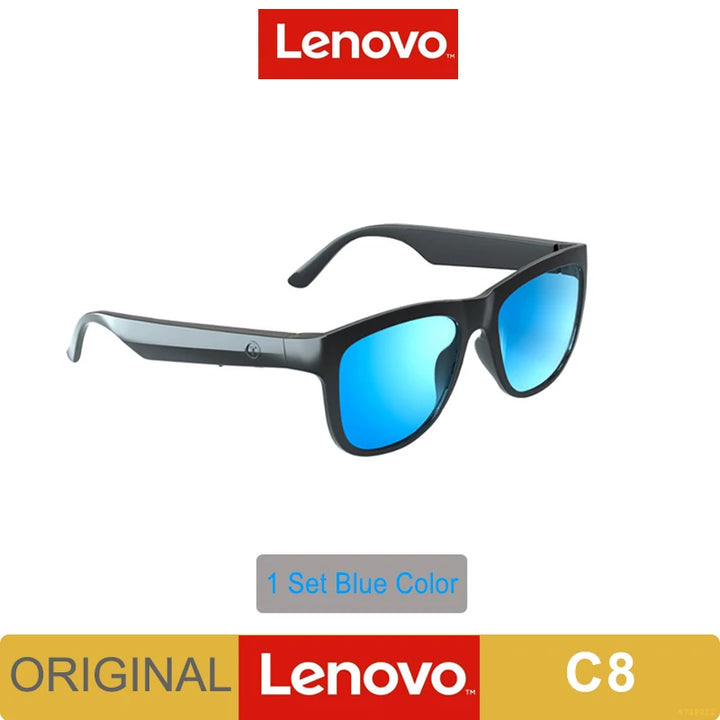 New Original Lenovo Lecoo C8 Smart Glasses Headset Wireless Bluetooth Sunglasses Outdoor Sport Earphone HD Mic Calling Headphone - Total Trends Fusion