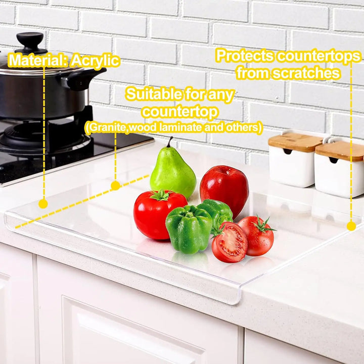 Acrylic Anti-slip Transparent Cutting Board with Lip for Kitchen Counter Countertop Protector Home Restaurant kitchen gadgets