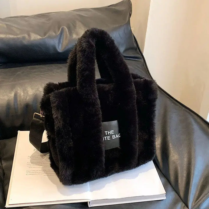 JIAERDi Casual Fur Tote Bag For Women Luxury Handbag  Autumn Winter Plush Messenger Bag Harajuku Aesthetic Shopper Bag Female