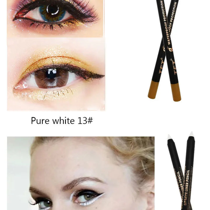 Long Lasting Eyeliner Pencil Colourful Pigment Waterproof Blue Black White Color Gel Eye Liner Pen Makeup Eye Beauty Cosmetics