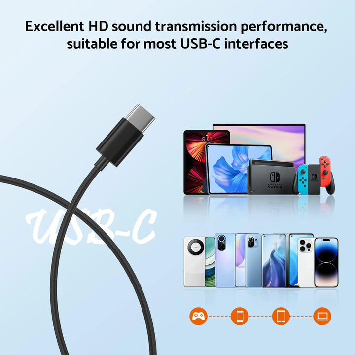 For Samsung Headphones HiFi Bass Stereo Volume Control With Mic USB Type C 3.5mm Wired Eadphone For Galaxy S24 S23 S22 S21 Ultra