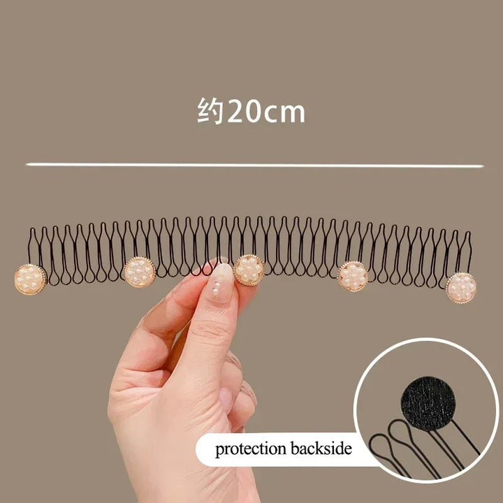 Lovely Flower Pearl Broken Hair Organizer Girls Women Hairpin Clip Invisible Bangs Fixed Insert Comb Tiara Headband Accessories - Total Trends Fusion
