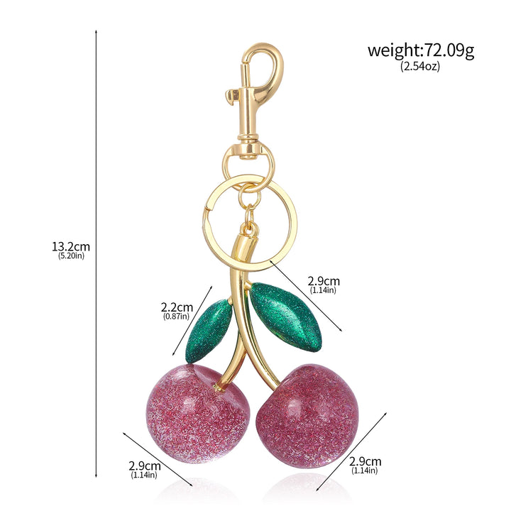 "Cherry Keychain | Summer Fruit Pendant Keyring for Bags & Jewelry"
