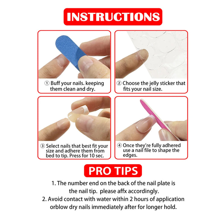Hot New Women Girls 24Pcs Long Square Red French White Border Heart Full Coverage Wearable Fake Nail Press on Nail Art