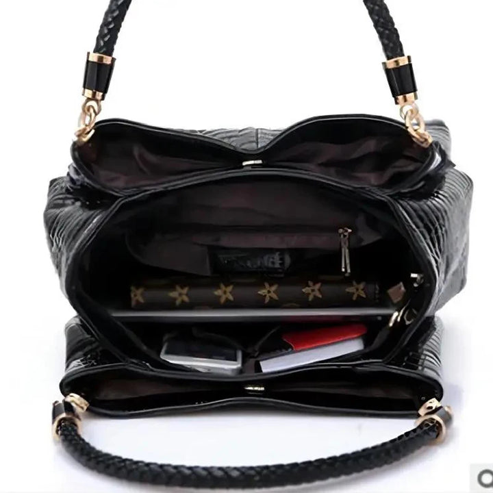 "Women’s Large Capacity Tote | Crocodile Print Shoulder Handbag"