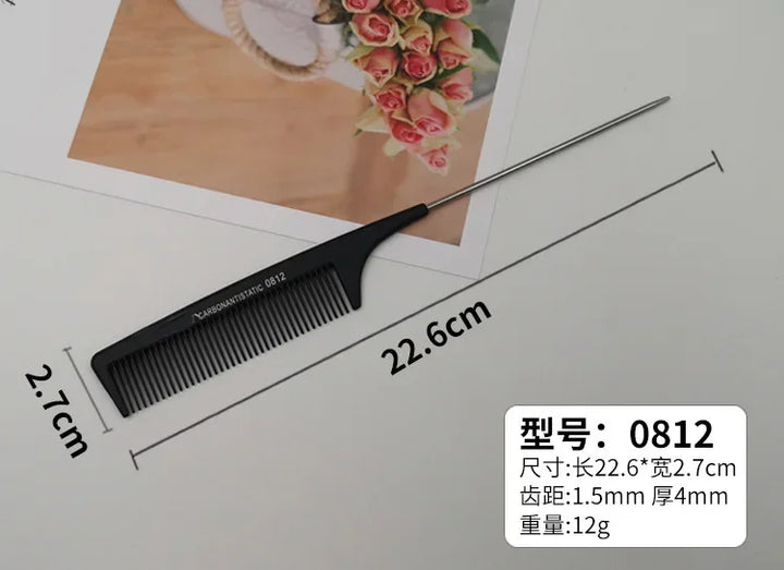 Professional Hair Tail Combs Stainless Steel Salon Cut Styling Comb Spiked Hair Care Styling Tools Barber Accessories Fine Teeth - Total Trends Fusion