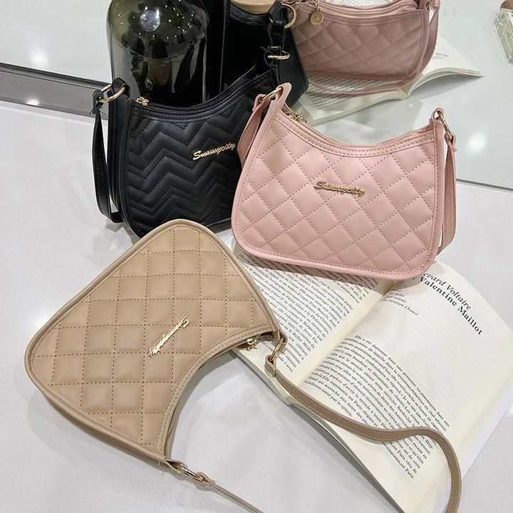 "Embroidered Quilted Armpit Shoulder Bag | Small Fragrant Style"