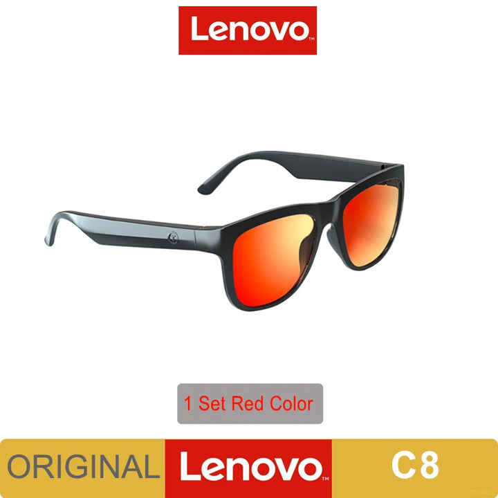 New Original Lenovo Lecoo C8 Smart Glasses Headset Wireless Bluetooth Sunglasses Outdoor Sport Earphone HD Mic Calling Headphone - Total Trends Fusion