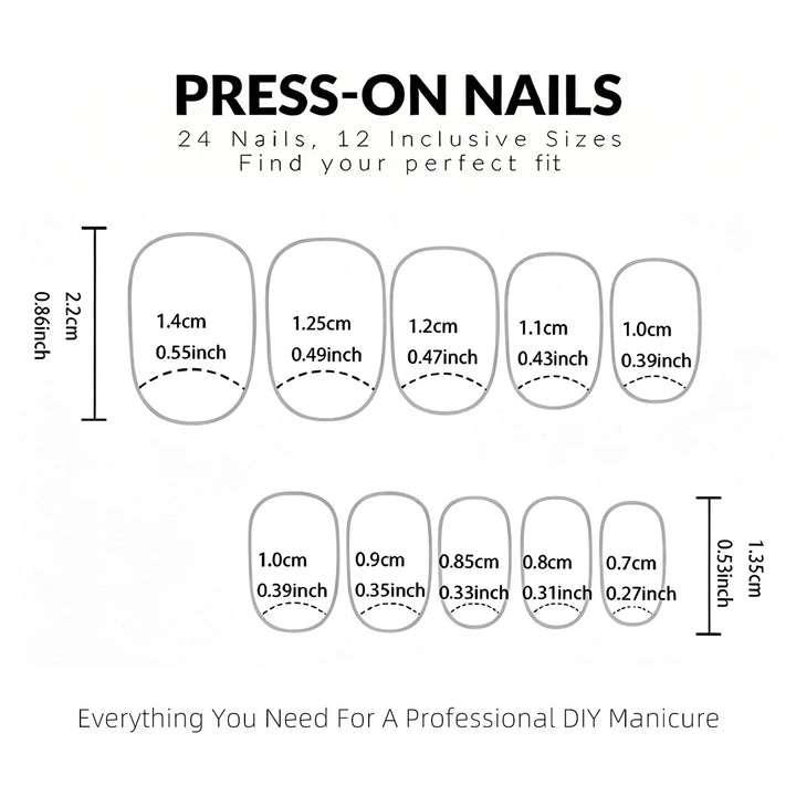 24Pcs Almond Coverage Press On Nails Starfish Beach Fake Nails Cute Briquette Reusable False Nail Summer Hot Wear Nails