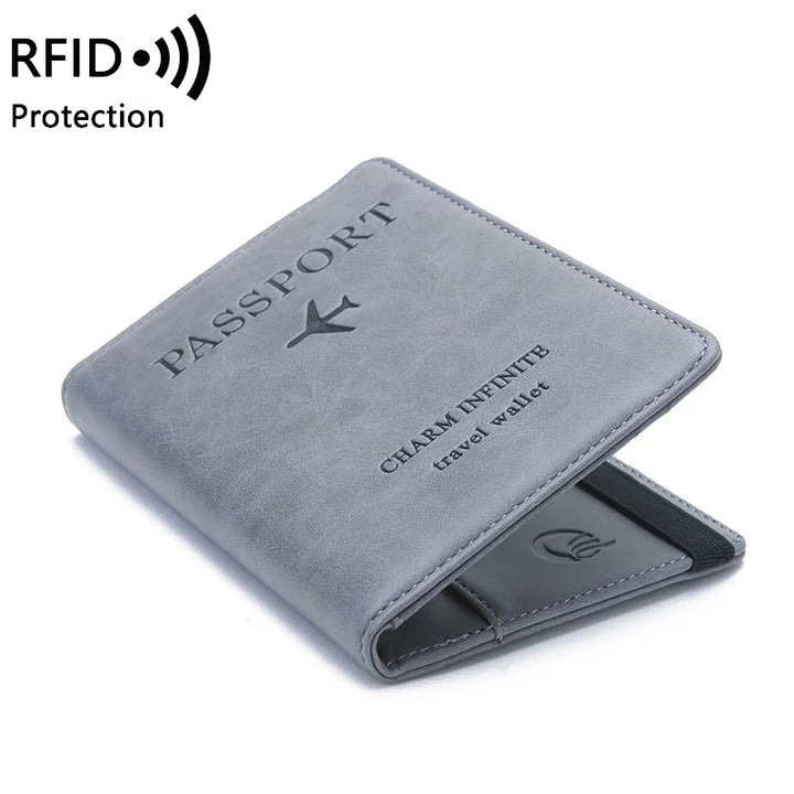 Women Men Engraved Name Passport Cover Travel Credit Id  Card Holder Case Wallet