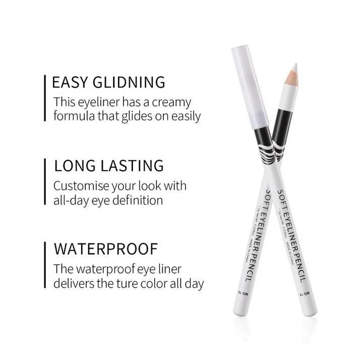 White Eyeliner Makeup Lasting Smooth Matte Eye liner Pencil Make up Easy To Wear Eyes Brightener Waterproof Fashion Eyes Pencils
