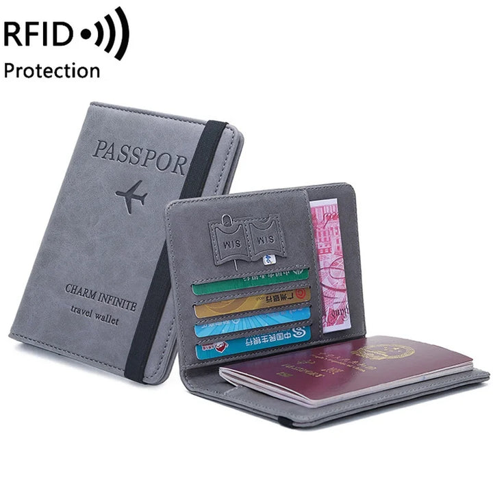 Women Men Engraved Name Passport Cover Travel Credit Id  Card Holder Case Wallet