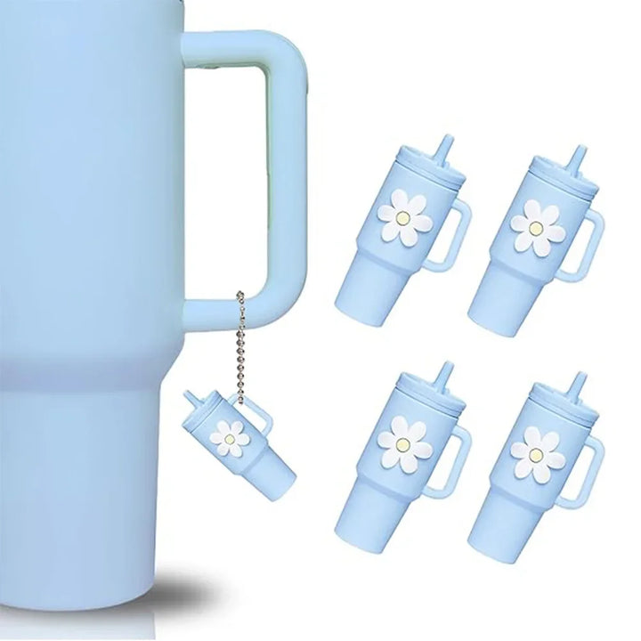 4pcs Silicone Tumbler Keychain for Stanley Cup Tumbler Accessories Perfect fit for Most Brand Newest Model - Total Trends Fusion