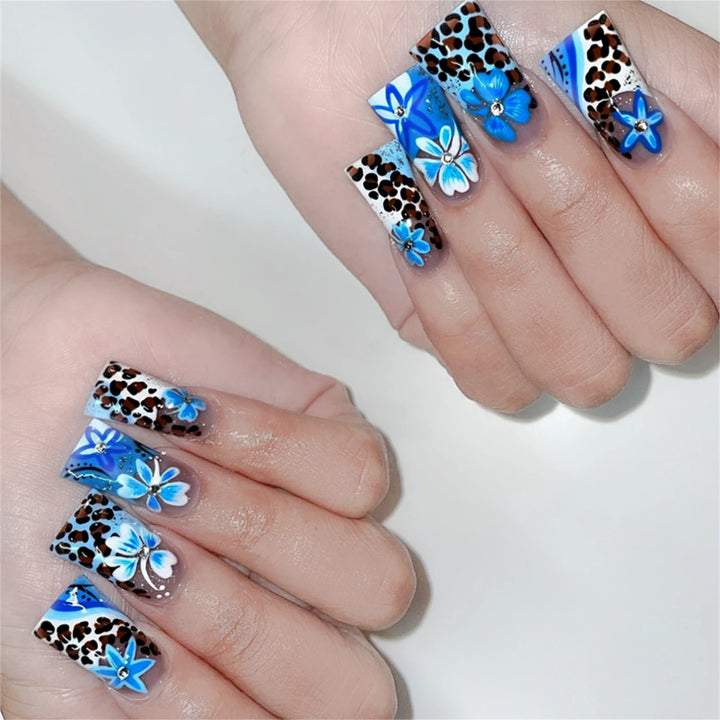 "Pink French 3D Bowknot Press-On Nails | Short Square Fashion False Nails"