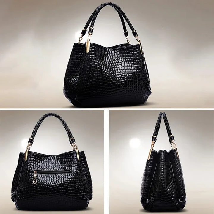 "Women’s Large Capacity Tote | Crocodile Print Shoulder Handbag"