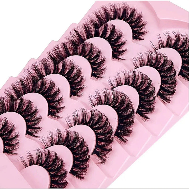 7 Pairs Russian Strip Eyelashes Thick Slender Fluffy False Eyelashes Daily Thick Eye End Lengthening Messy Lashes - Total Trends Fusion