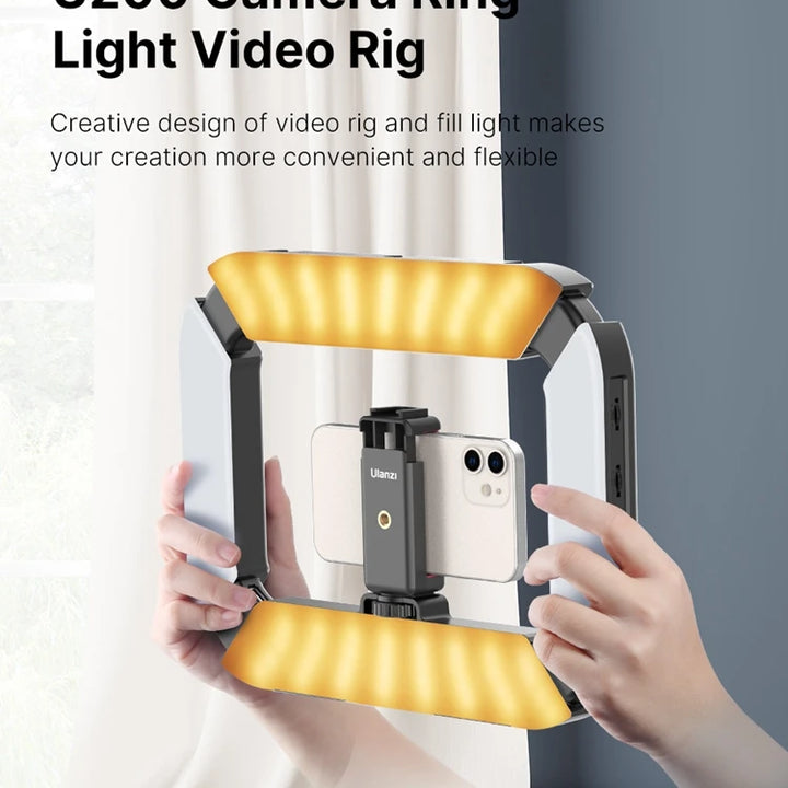 Ulanzi U200 U-200 Smartphone Video Rig  LED Video Light 2 in 1 Ring Light Cold Shoe for Microphone Tiktok Youtube Live Rig Light
