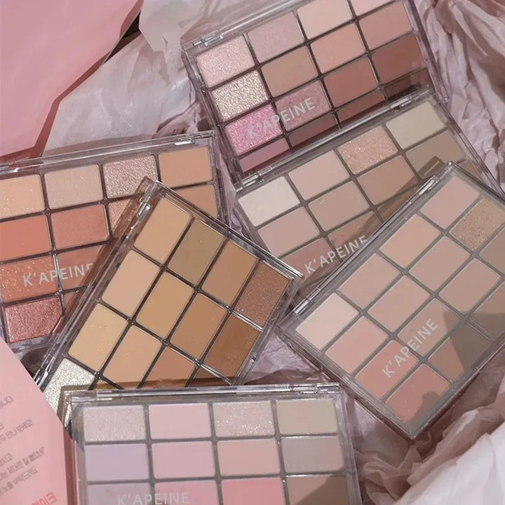 Low Saturation Eyeshadow Palette – Matte & Waterproof | Brown & Pink | Korean Cosmetics