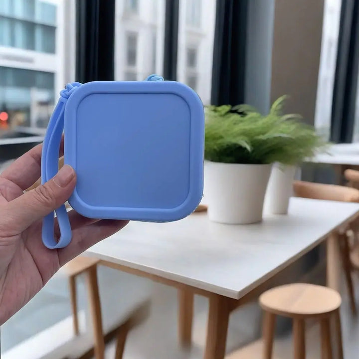 Silicone Organizer Wallet Coin Purse Simple Waterproof Zipper Cosmetic Bag Earphone Bag Students