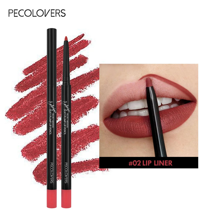Waterproof Matte Lipliner Pencil Red Contour Tint Lipstick Long Lasting Non-stick Cup Moisturising Lips Makeup