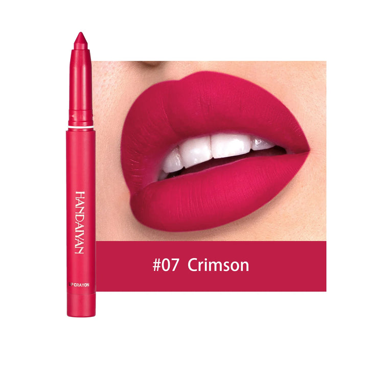 Handaiyan 12 Colors Lip Liner Matte Waterproof Velvet Nude Lipstick Pencil Sexy Red Brown Pigments Makeup Long Lasting - Total Trends Fusion