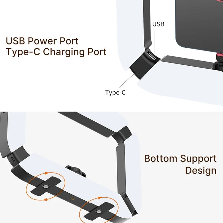 Ulanzi U200 U-200 Smartphone Video Rig  LED Video Light 2 in 1 Ring Light Cold Shoe for Microphone Tiktok Youtube Live Rig Light