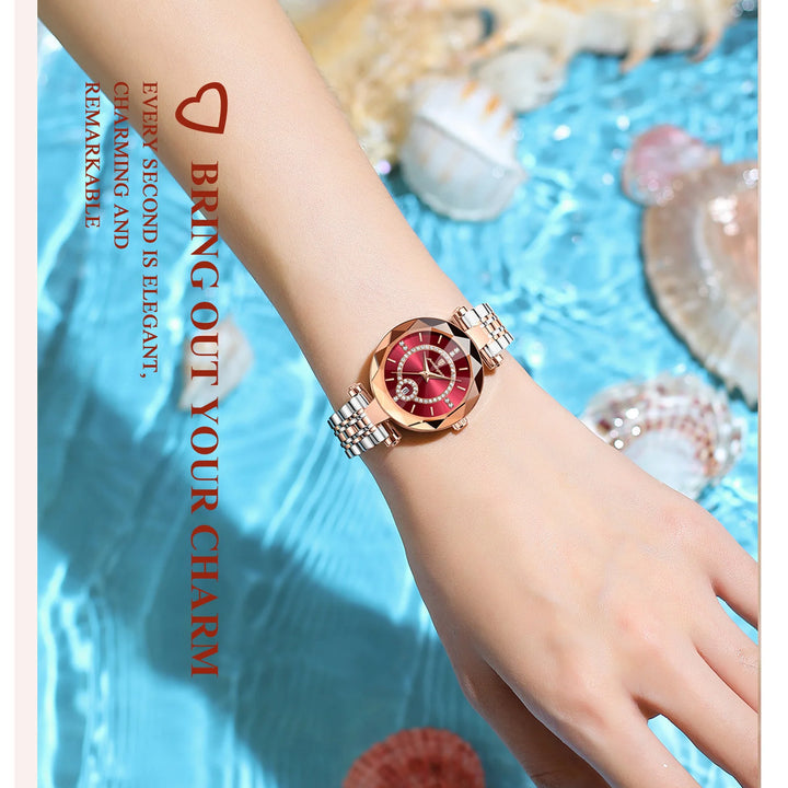 POEDAGAR Luxury Watch For Woman High Quality Diamond Ladies Quartz Watch Waterproof Date Stainless Steel Women Watches reloj+box