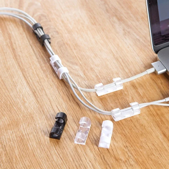 20pcs Cable Clips Data Line Cable Winder Office Desk Set  Wire USB Charger Home Desk Organizer Manager Clamp Office Supplies