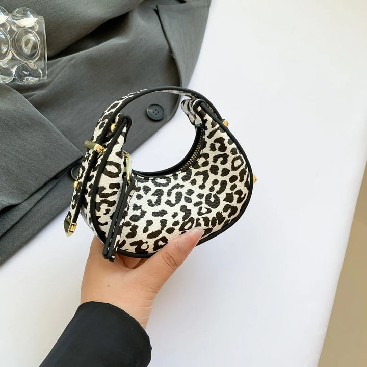 "Mini Leopard PU Leather Crossbody Bag | Y2K Trend Shoulder Bag"