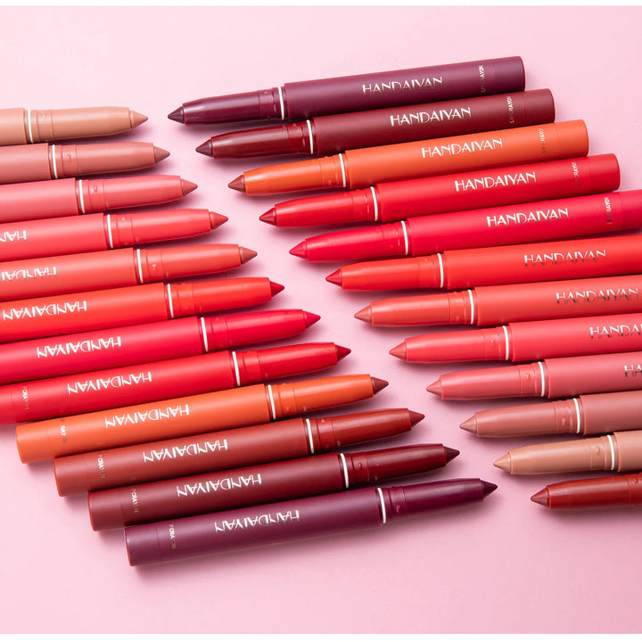 12 Colors Lip Liner Matte Waterproof Velvet Nude Lipstick Pencil Sexy Red Brown Pigments Makeup Long Lasting