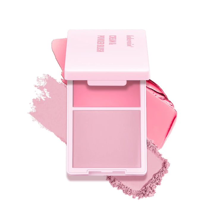 Crème & Powder Blush Duo Palette – Long-Lasting Matte & Dewy Finish Pink, Peach & Orange Pigments