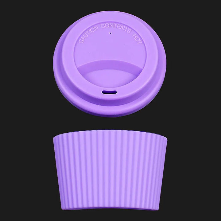 Silicone World 2PCS/Set Silicone Coffee Cup Cover Heat Insulation Anti Slip Cup Sleeve Mug Glass Cup Cover Anti-Dust Cup Lids - Total Trends Fusion
