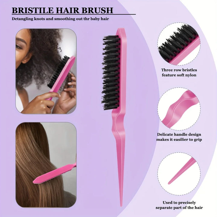 5-Piece Hair Styling Tools Set for Curly/Normal Hair Unisex Adult Unscented Hair Care Kit with Octopus Detangler Brush Comb - Total Trends Fusion